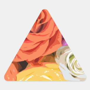 Adesivo Triangular Rosas