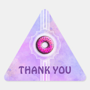 Adesivo Triangular Rosquinha Pink - confeitos coloridos 1