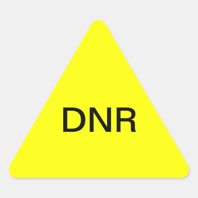 Adesivo Triangular Rótulo de Gráfico Médico DNR (Frente)