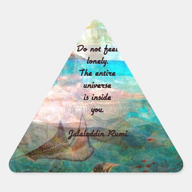 Adesivo Triangular Rumi Inspiração Citação Sobre O Universo (Frente)