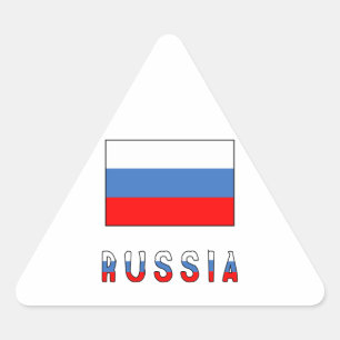 Adesivo Triangular Rússia e Bandeira Russa