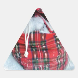 Adesivo Triangular Santa Claus Bag na neve