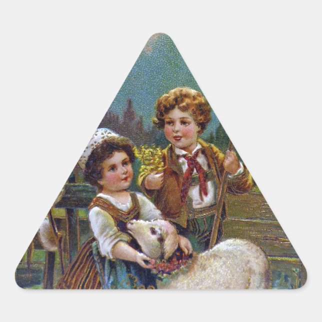 Adesivo Triangular Saudações páscoas 1908 (Frente)