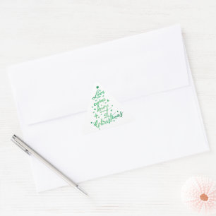 Adesivo Triangular Selo de Envelope de Árvore de Natal do Tipo Amor D