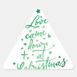 Adesivo Triangular Selo de Envelope de Árvore de Natal Love Came Down