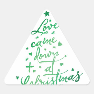 Adesivo Triangular Selo de Envelope de Árvore de Natal Love Came Down
