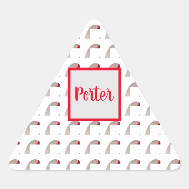 Adesivo Triangular Selo de Envelope de Triângulo Texturado Monograma (Frente)