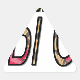 Adesivo Triangular Sem Impressão de Arte de Texto Bigiji