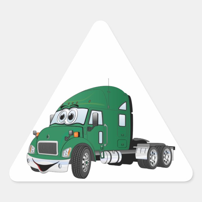 Adesivo Triangular Semi Truck Cab Green (Frente)