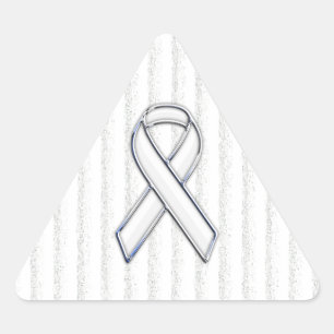 Adesivo Triangular Sensibilização da Faixa Branca Cromo em faixas V