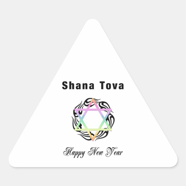 Adesivo Triangular Shana Tova, Ano Novo Judeu (Frente)