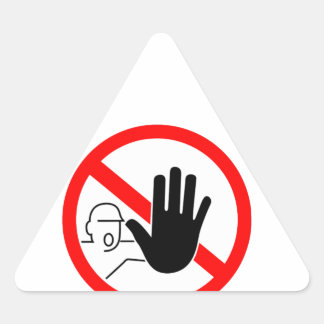 Adesivo Triangular sign stop trespassing hand