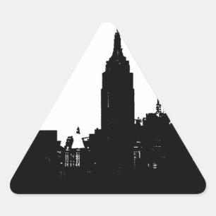 Adesivo Triangular Silhouette Black White New York