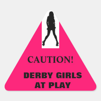 Adesivo Triangular Silhouette, cuidado, garotas espertas em jogo