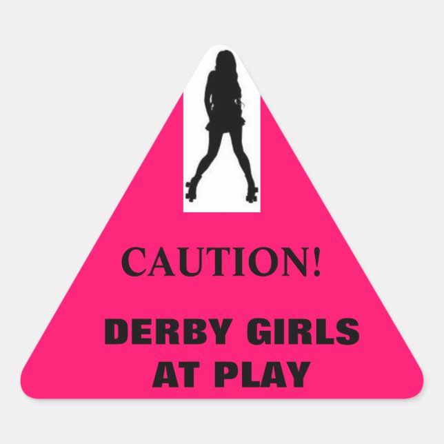 Adesivo Triangular Silhouette, cuidado, garotas espertas em jogo (Frente)