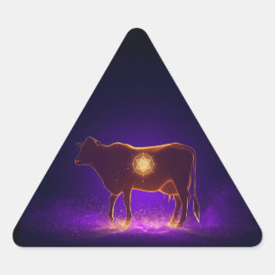 Adesivo Triangular Silhueta de Vaca Divina Govardhan Puja Espiritua