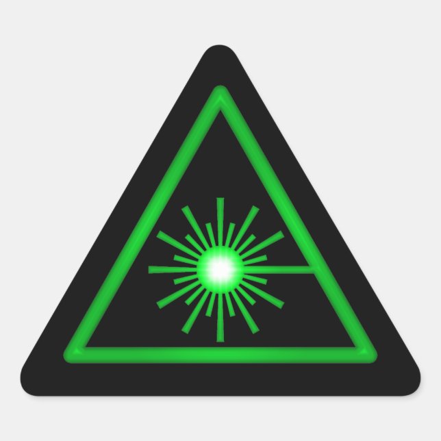 Adesivo Triangular Símbolo de laser verde (Frente)