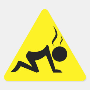 Adesivo Triangular Símbolo de stress (preto no amarelo)