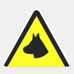 Adesivo Triangular Símbolo do cão de guarda