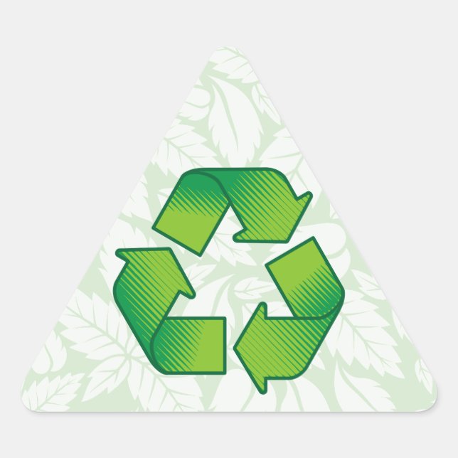 Adesivo Triangular Símbolo do reciclagem (Frente)