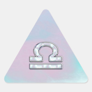 Adesivo Triangular Símbolo Elegante Libra Zodiac Mãe de Estilo Pér