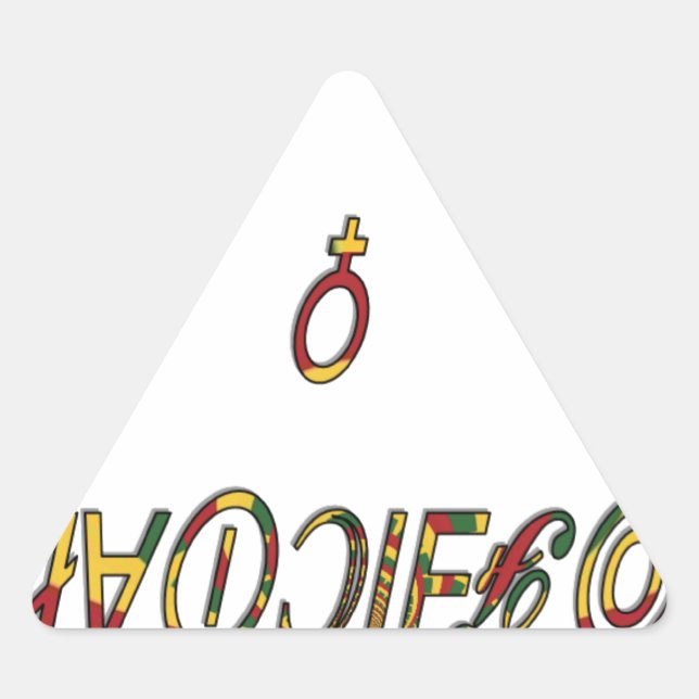 Adesivo Triangular Símbolo feminino "OFICIAL" invertido Impressão (Frente)
