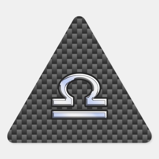 Adesivo Triangular Símbolo libra zodiac em decor de fibra de carbono (Frente)