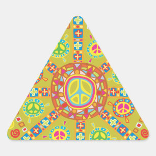Adesivo Triangular Símbolos de Paz Design