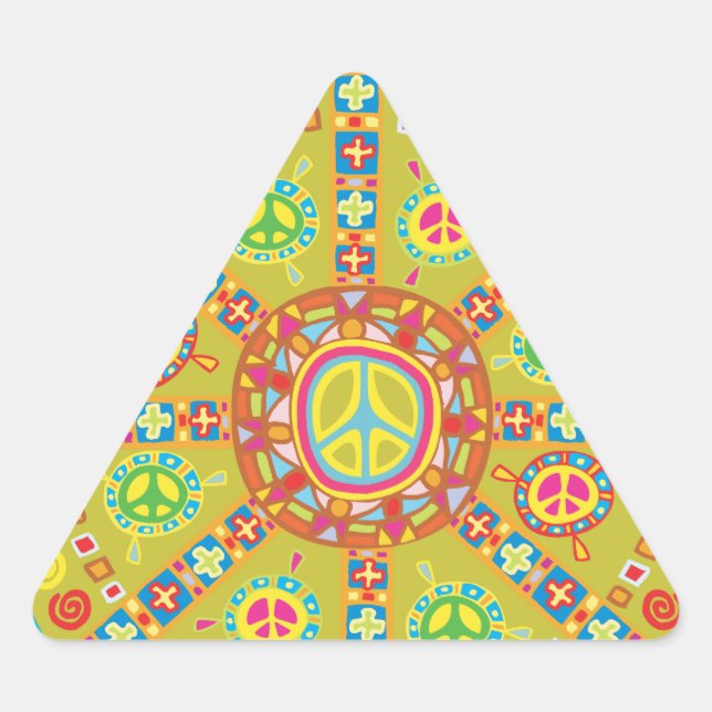 Adesivo Triangular Símbolos de Paz Design (Frente)
