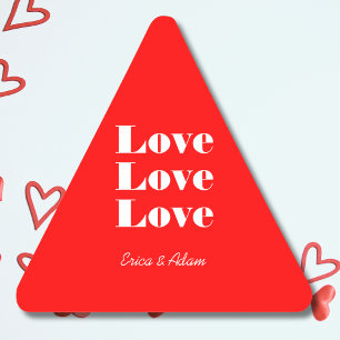 Adesivo Triangular Simples White Clean 3 x Love Neon Red