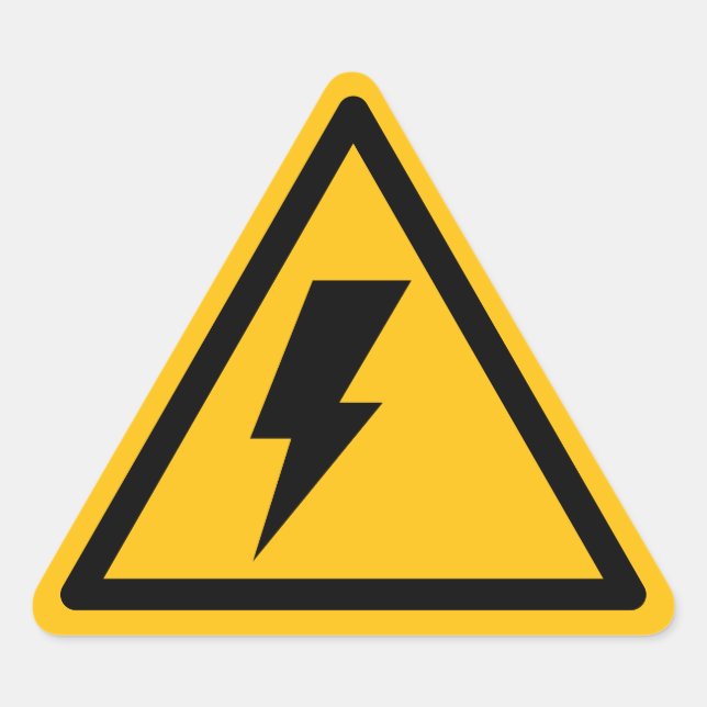 Adesivo Triangular Sinal de Alerta de Choque Elétrico (Frente)
