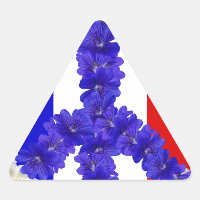 Adesivo Triangular sinal de paz da bandeira francesa (Frente)