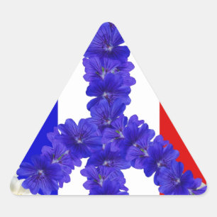 Adesivo Triangular sinal de paz da bandeira francesa