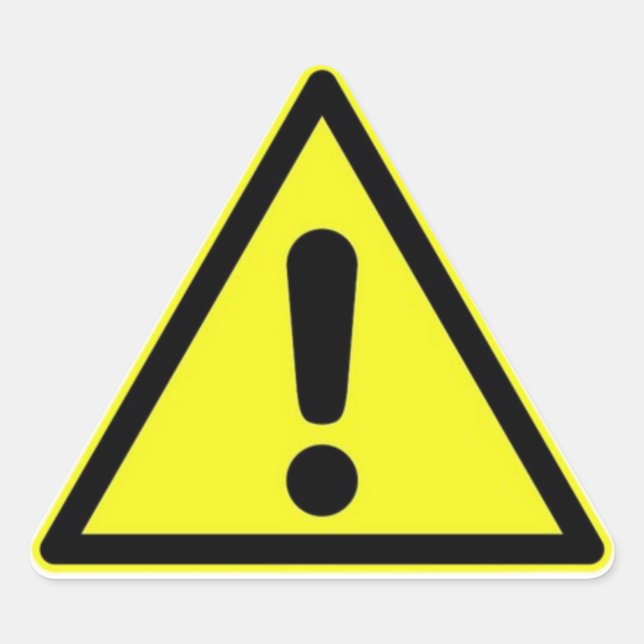 Adesivo Triangular Sinal de perigo (Frente)