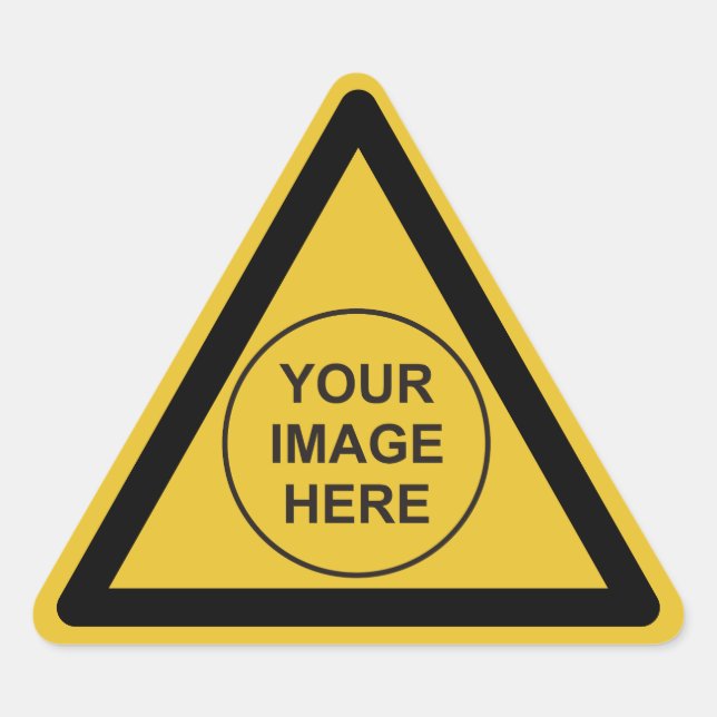 Adesivo Triangular Sinal de Triângulo de Aviso Personalizado (Frente)