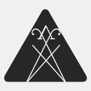 Adesivo Triangular Sinal do Vinheta Triangular Lúcifer Morningstar