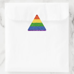 Adesivo Triangular Sinalizador do Orgulho Arco-Íris LGBT Glitter