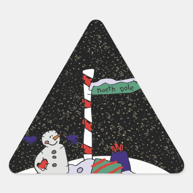 Adesivo Triangular Snowman e Polo Norte - (Frente)