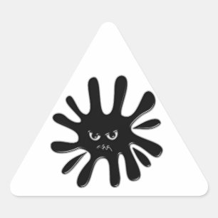 Adesivo Triangular Splatter preto irritado