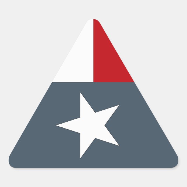 Adesivo Triangular Sticker Blue Lone Star Flag Heart Texas Tex (Frente)