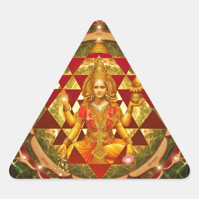 Adesivo Triangular Stotram em Devi Lakshmi- Shri yantra (Frente)