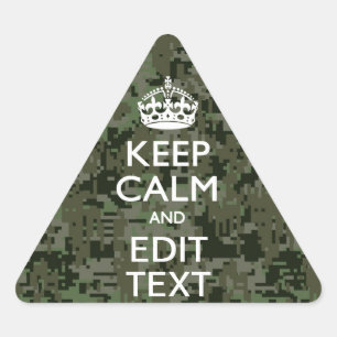 Adesivo Triangular Sua Camuflagem Digital de Texto Verde Verde Manter