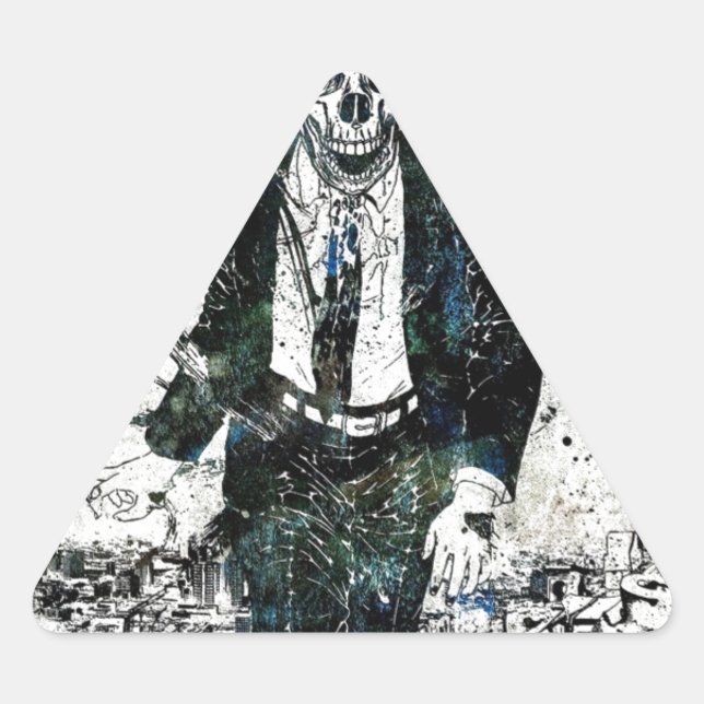 Adesivo Triangular Suíte de esqueleto de morte (Frente)