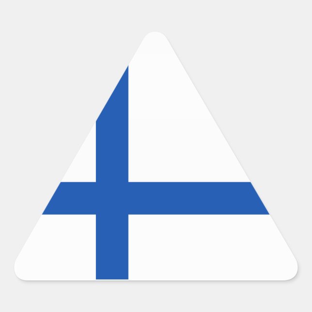 Adesivo Triangular Suomen Lippu - Bandeira da Finlândia (Frente)