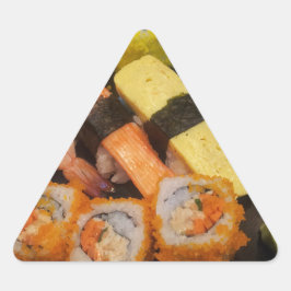 Adesivo Triangular Sushi Raw Comida Japonesa Refeição Deliciosa