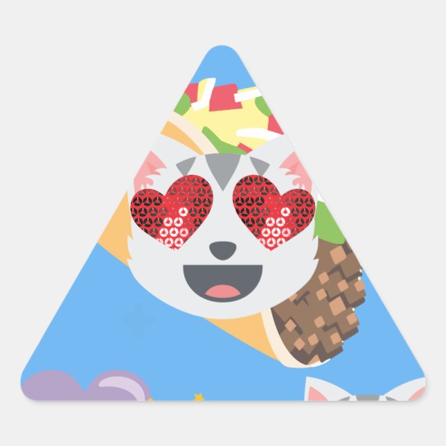 Adesivo Triangular taco cat emoji (Frente)