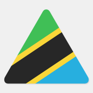 Adesivo Triangular Tanzânia - Bandeira da Tanzânia
