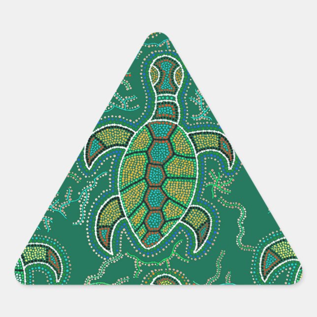 Adesivo Triangular Tartaruga do Caribe (Frente)