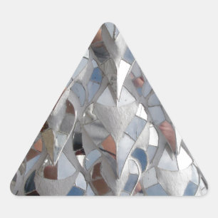 Adesivo Triangular Templo Branco de azulejos Espelhos, Chiang Rai