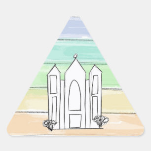 Adesivo Triangular Templo LDS Salt Lake City arco-íris pôr do sol mór